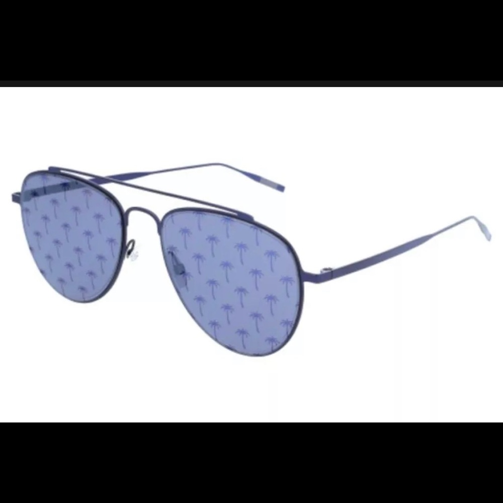 TOMAS MAIER AVIATOR SUNGLASSES TM0008S Black Lenses W Palm Tree Mirror Metal FRM